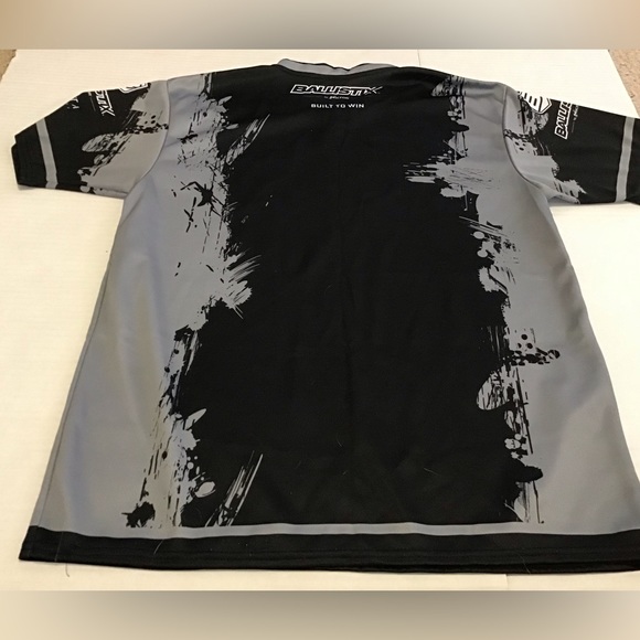 BALLISTIX BY MICRON SZ L MENS GAMING SHIRT EUC GRAPHIC META BLK GREY WHITE EUC - Picture 2 of 3
